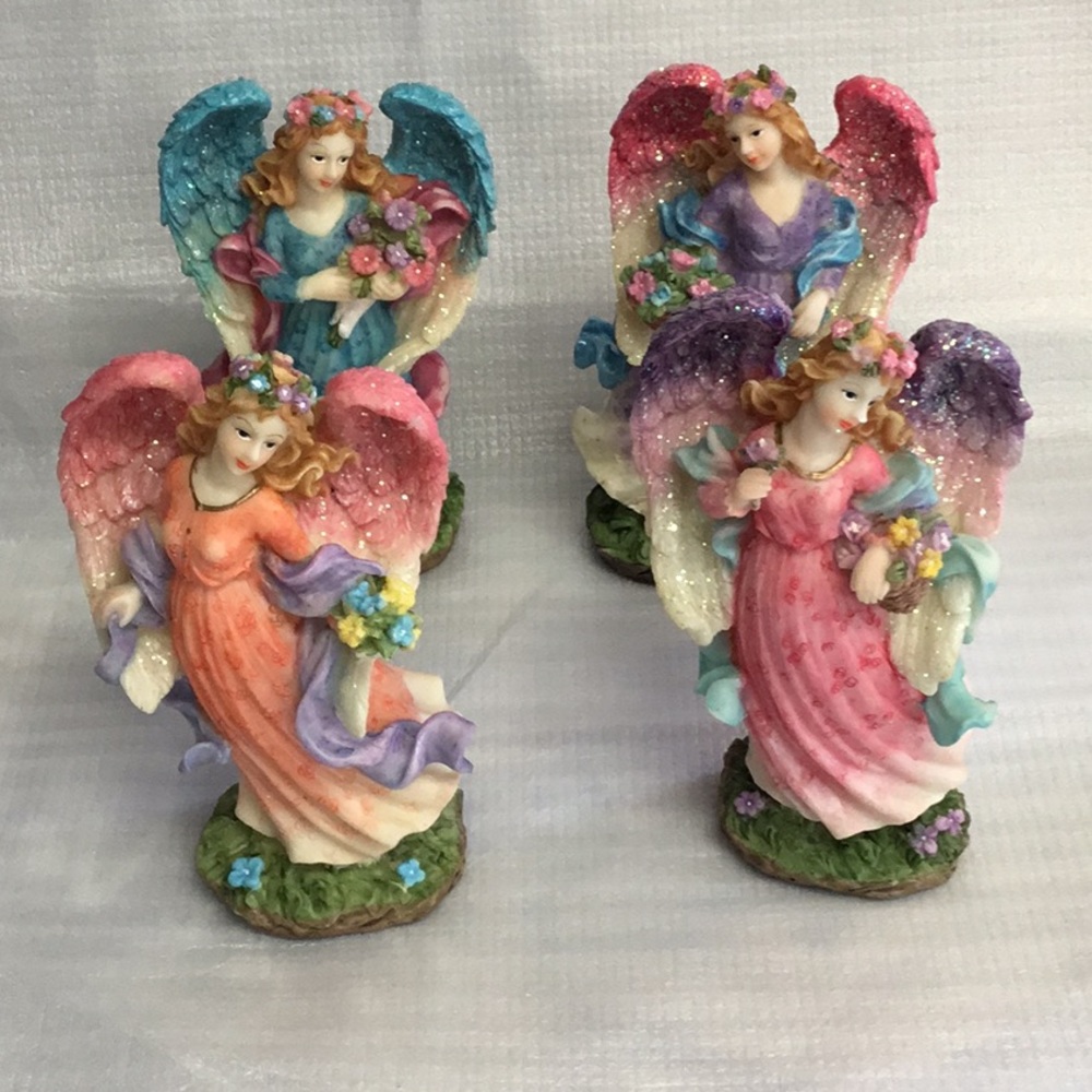 Vintage Angel Resin Figurines Set of 4